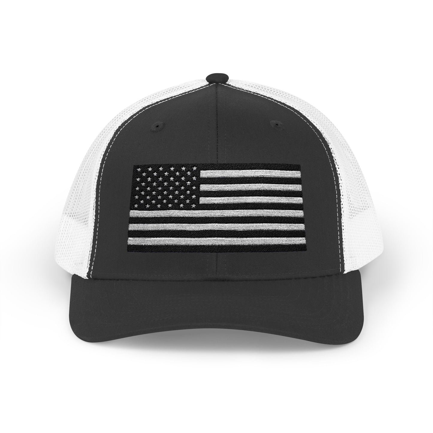 Patriotic Snapback Trucker Cap - American Flag Design