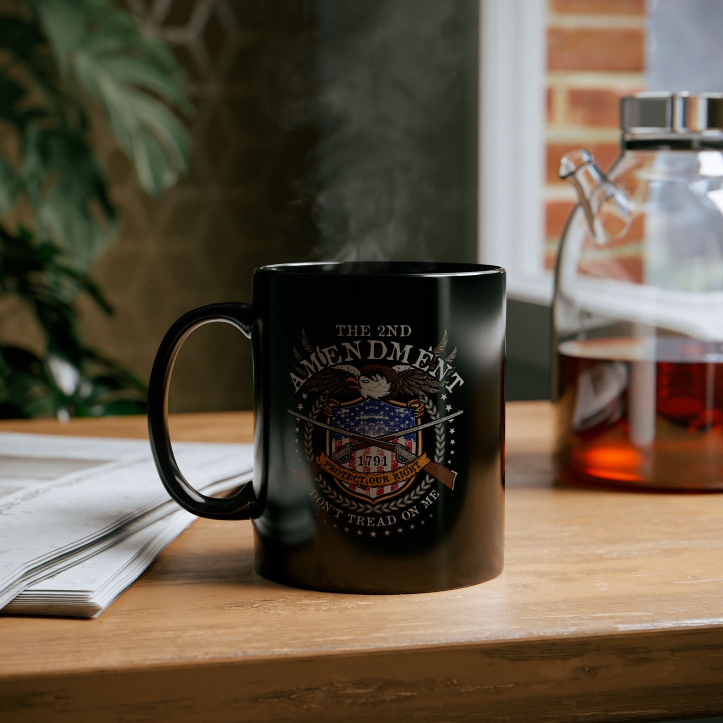 2nd Amendment Don't Tread on Me, (11oz, 15oz) Black Mug, patriotic gift, Gun Rights Mug
