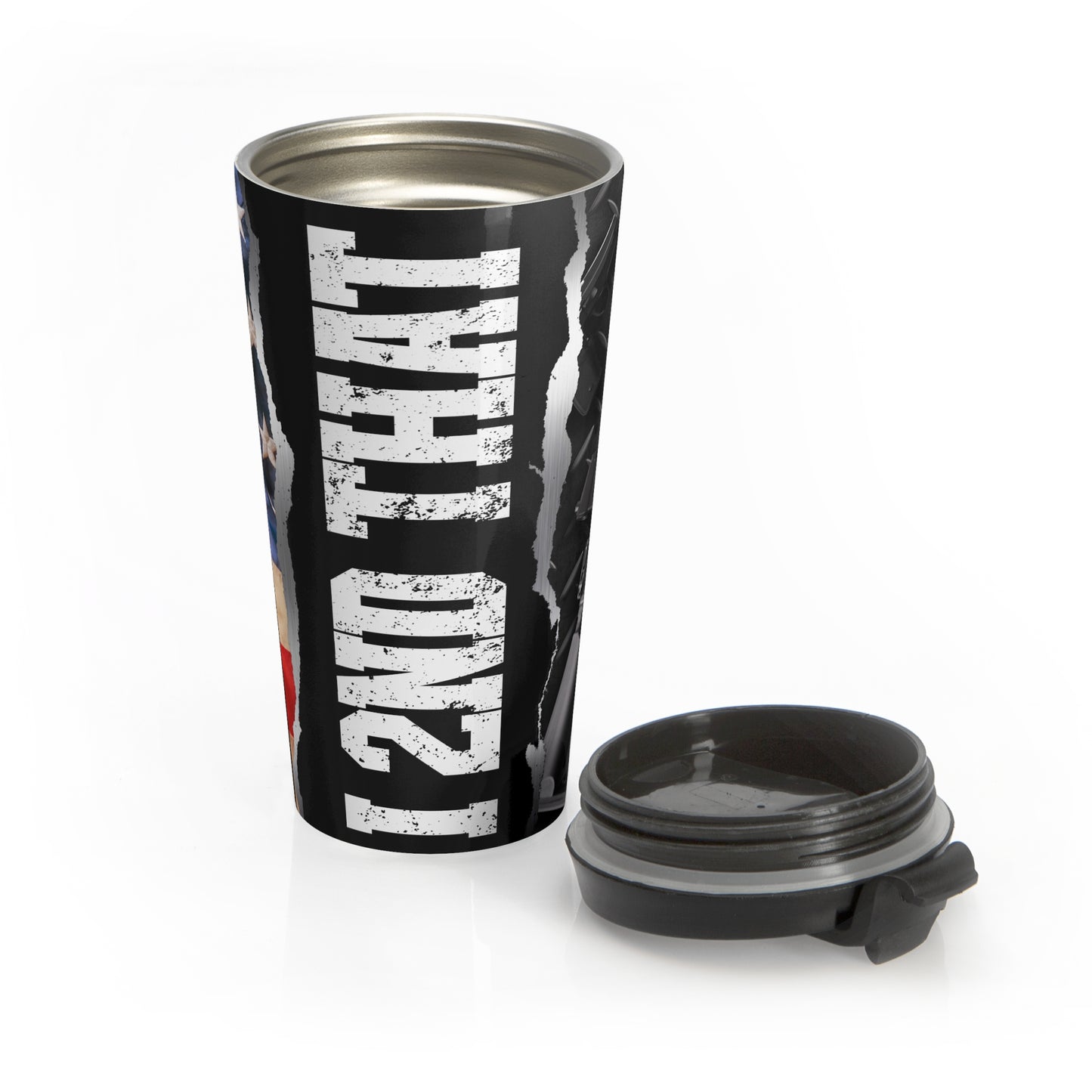 Patriotic Stainless Steel Travel Mug - 2nd That Design for Veterans and Outdoor Enthusiasts - Old Glory 1776 Apparel