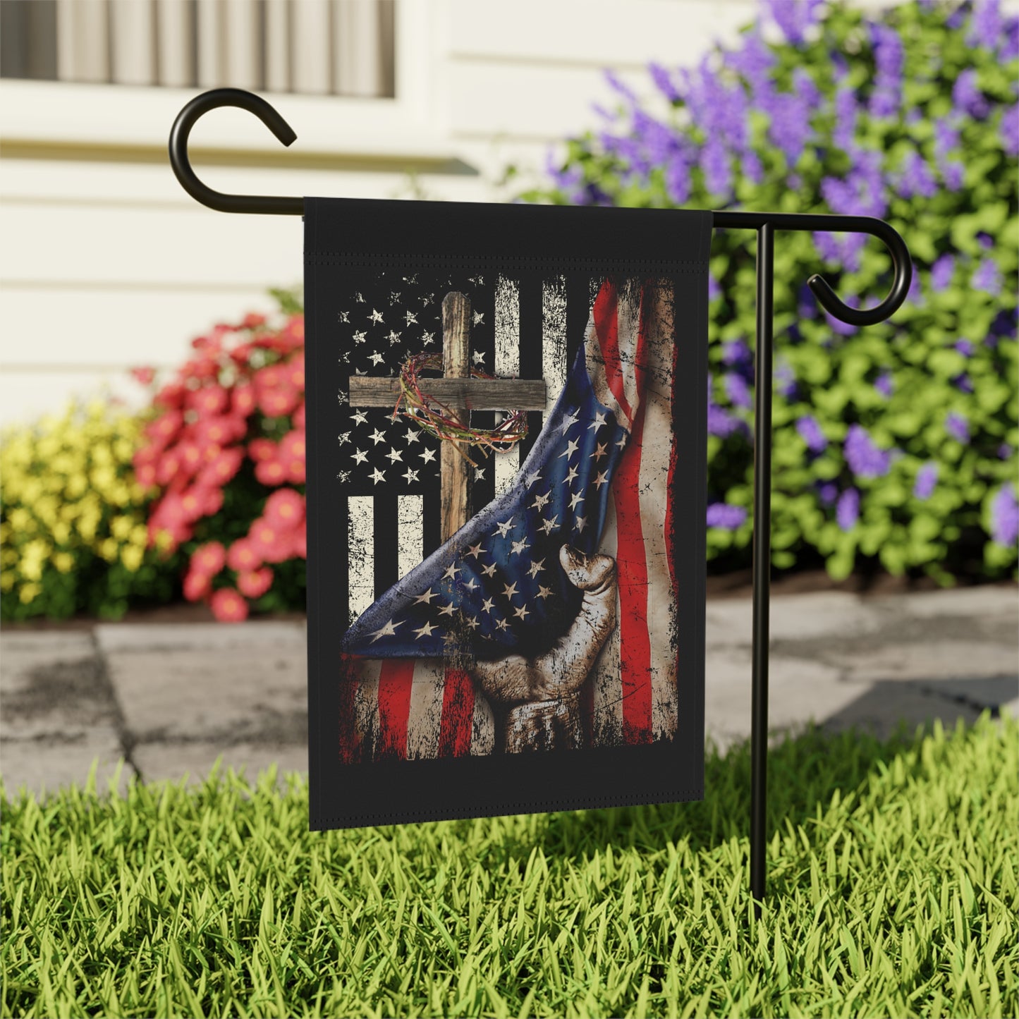 Dual Flag with cross - Garden & House Banner - Premium Home Decor from Old Glory 1776 Apparel - Just $19.97! Shop now at Old Glory 1776 Apparel