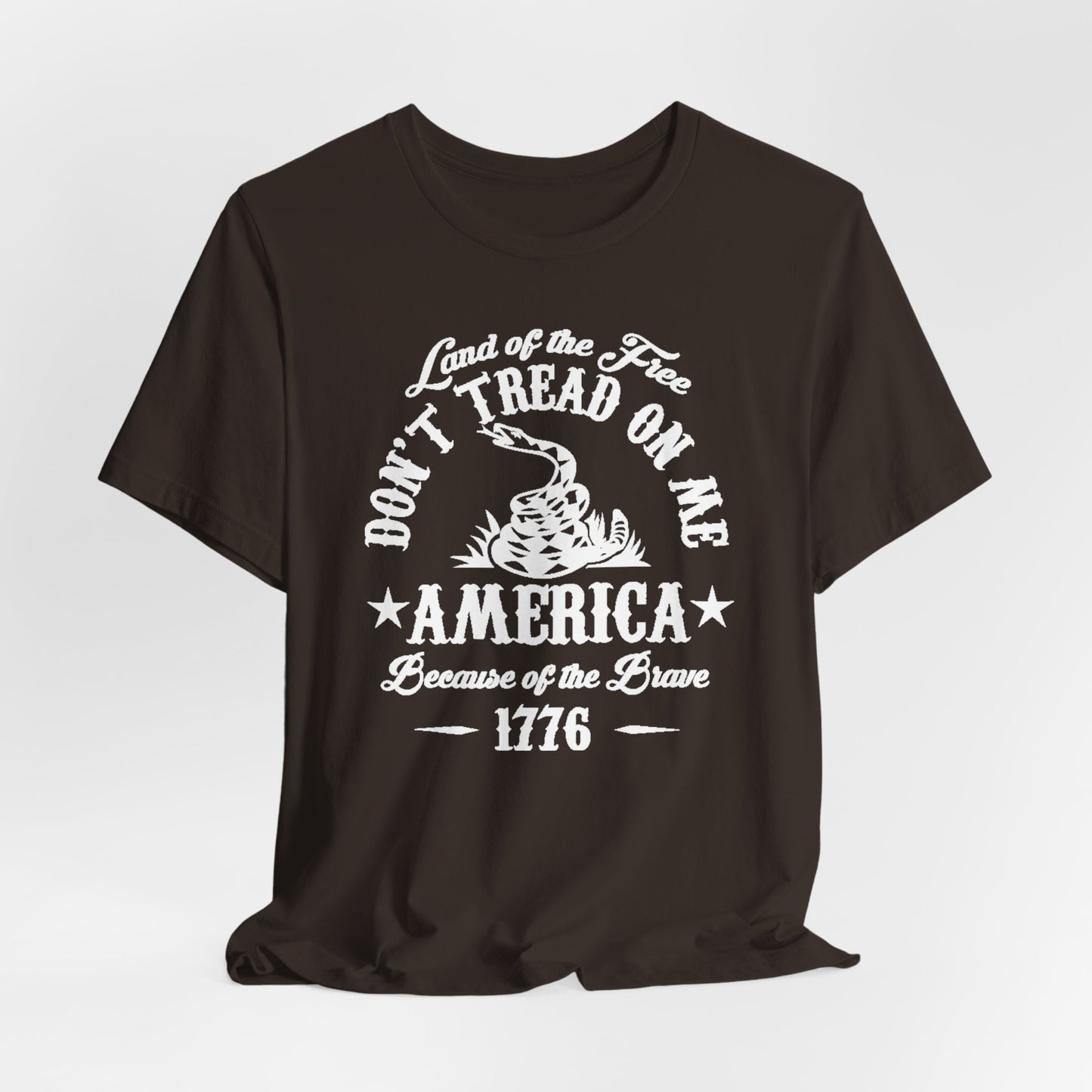 Land of The Free, Don't Tread on Me Unisex T-Shirt, Patriotic Tee, Independence Day, 4th of July Tee - Old Glory 1776 Apparel