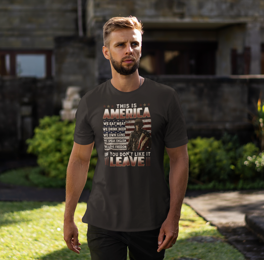 This is America, If You Don't Like It, Leave Unisex T-Shirt, Patriotic Tee, Veteran Tee, American Pride T-Shirt - Old Glory 1776 Apparel