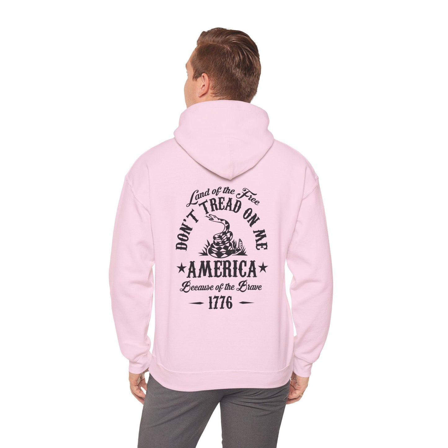 Liberty or Death Don't Tread on Me, Land of the Free Because of The Brave Unisex Hoodie (Back Print) - Premium Hoodie from Old Glory 1776 Apparel - Just $39.99! Shop now at Old Glory 1776 Apparel
