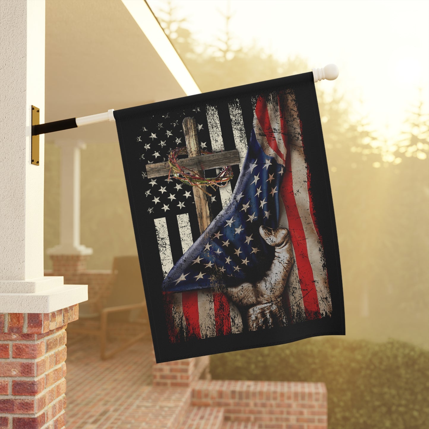 Dual Flag with cross - Garden & House Banner - Premium Home Decor from Old Glory 1776 Apparel - Just $19.97! Shop now at Old Glory 1776 Apparel