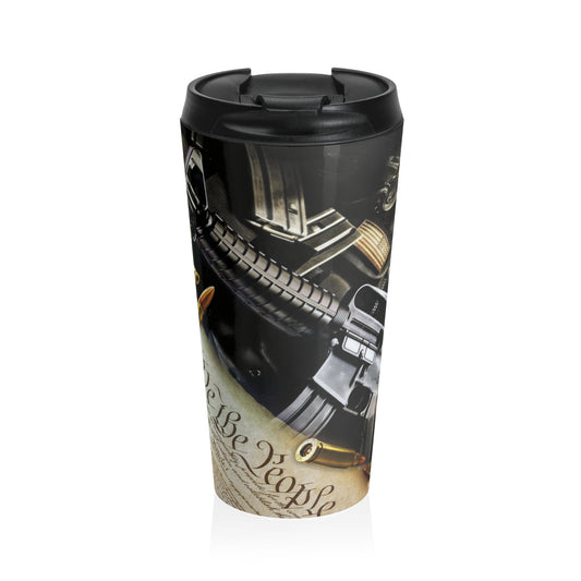 We The People Patriotic Travel Mug, American Flag Stainless Steel Tumbler, Military Support Coffee Cup - Old Glory 1776 Apparel