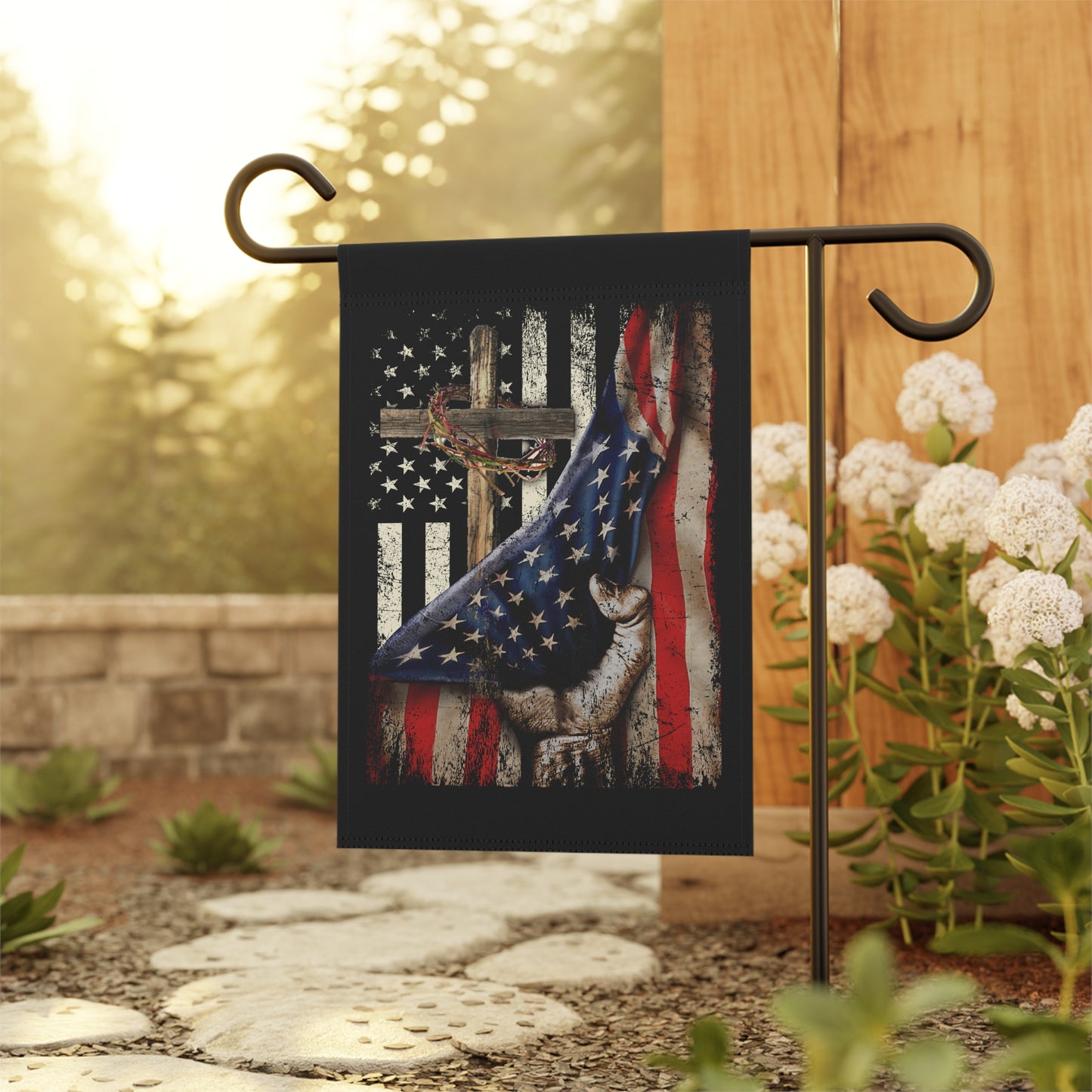 Dual Flag with cross - Garden & House Banner - Premium Home Decor from Old Glory 1776 Apparel - Just $19.97! Shop now at Old Glory 1776 Apparel