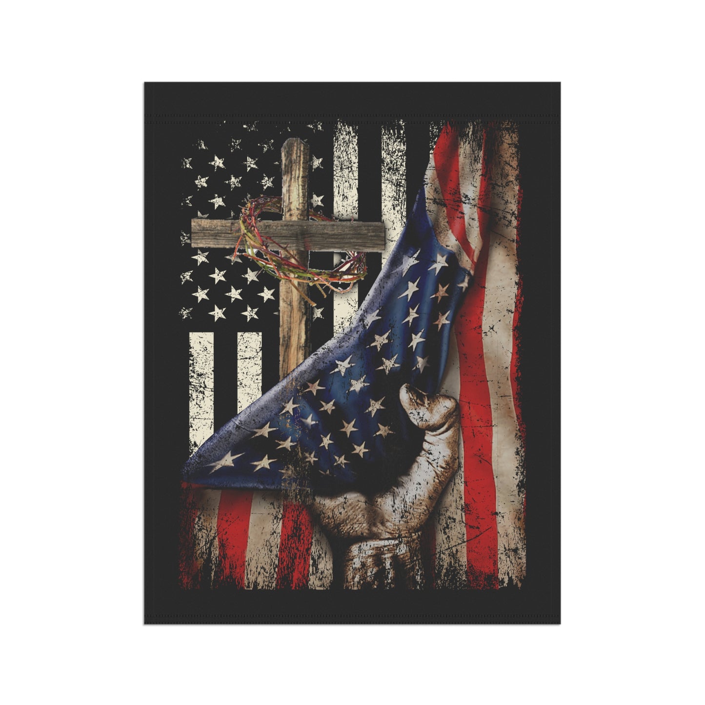 Dual Flag with cross - Garden & House Banner - Premium Home Decor from Old Glory 1776 Apparel - Just $19.97! Shop now at Old Glory 1776 Apparel