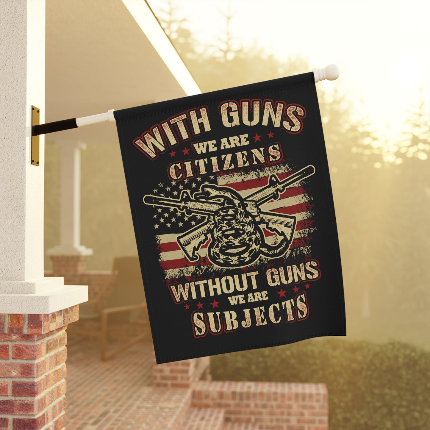 With guns we are citizens, without guns, we are subjects - Garden & House Banner - Premium Home Decor from Printify - Just $19.97! Shop now at Grizzly Creek Apparel