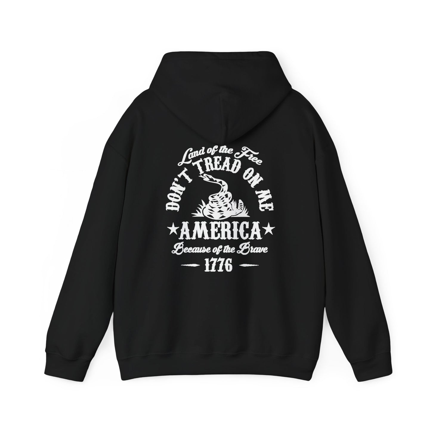 Liberty or Death Don't Tread on Me, Land of the Free Because of The Brave Unisex Hoodie (Back Print) - Premium Hoodie from Printify - Just $39.99! Shop now at Old Glory 1776 Apparel