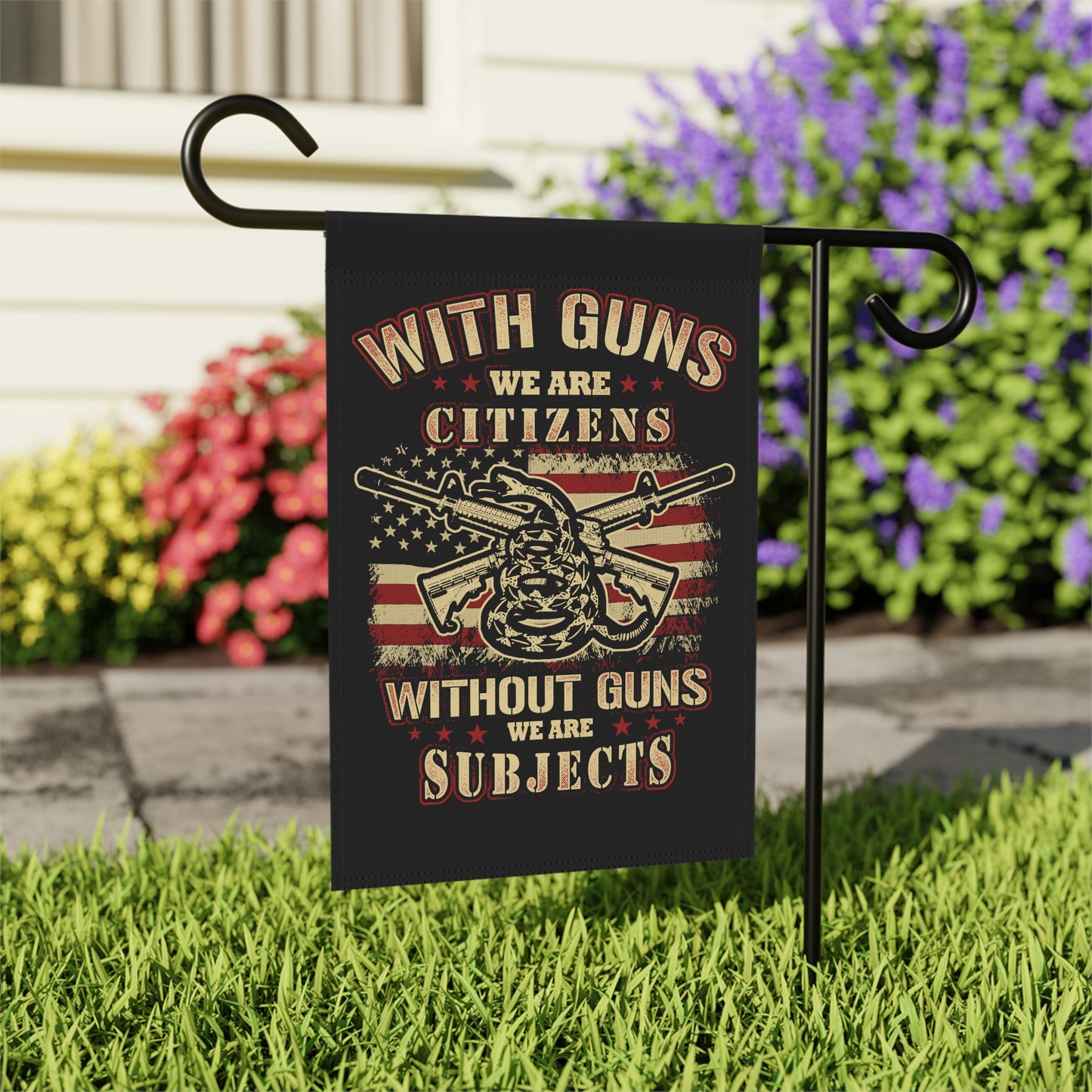 With guns we are citizens, without guns, we are subjects - Garden & House Banner - Premium Home Decor from Printify - Just $19.97! Shop now at Grizzly Creek Apparel