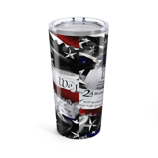 Patriotic 20oz Tumbler - Inspirational Quote & American Flag Design - Old Glory 1776 Apparel