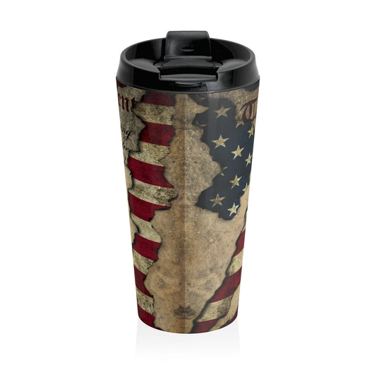 2ns Amendment 15ox Stainless Steel Travel Mug - Old Glory 1776 Apparel