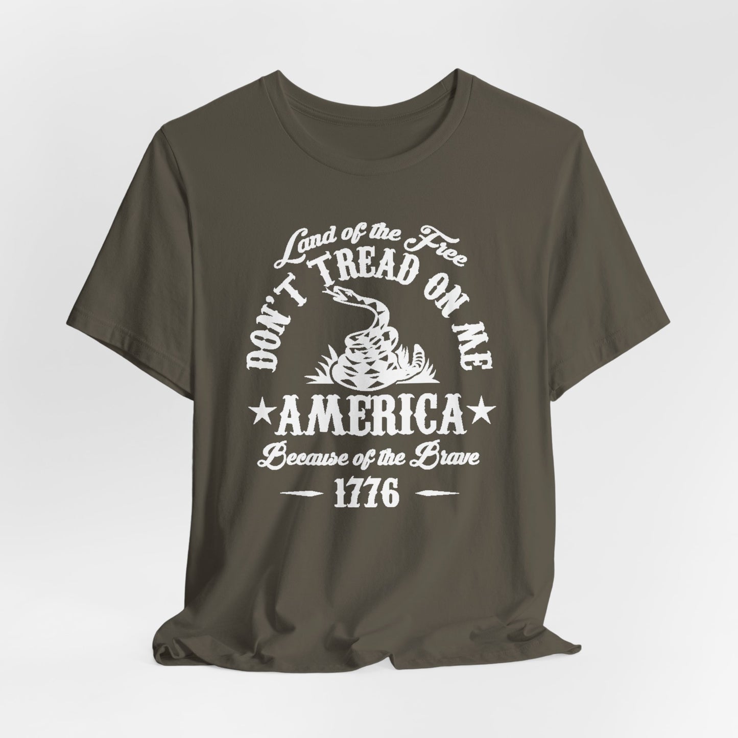 Land of The Free, Don't Tread on Me Unisex T-Shirt, Patriotic Tee, Independence Day, 4th of July Tee - Old Glory 1776 Apparel