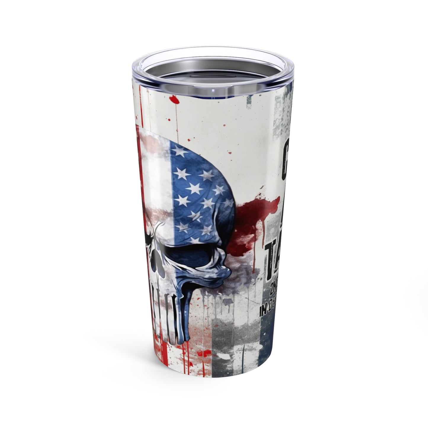 20oz Skull Tumbler - Bold Freedom Design, Perfect for Patriotic Celebrations