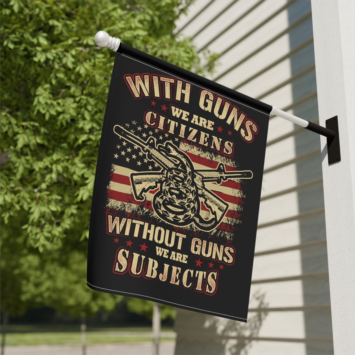 With guns we are citizens, without guns, we are subjects - Garden & House Banner - Premium Home Decor from Printify - Just $19.97! Shop now at Grizzly Creek Apparel