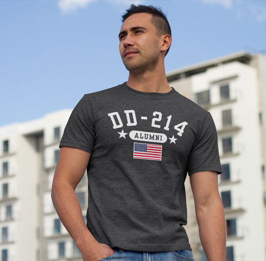 DD-214 Veteran Alumni Unisex T-Shirt, Military Retirement Tee, Perfect for Veterans Day - Old Glory 1776 Apparel