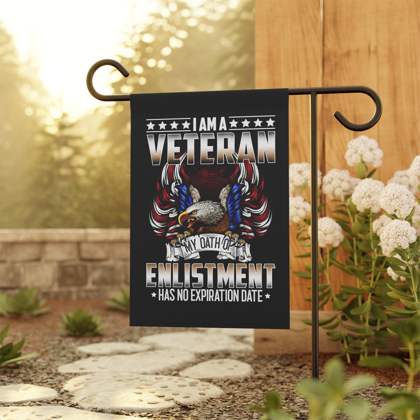 I am a Veteran, my oath of enlistment has no expiration date - Garden & House Banner - Premium Home Decor from Old Glory 1776 Apparel - Just $19.97! Shop now at Old Glory 1776 Apparel