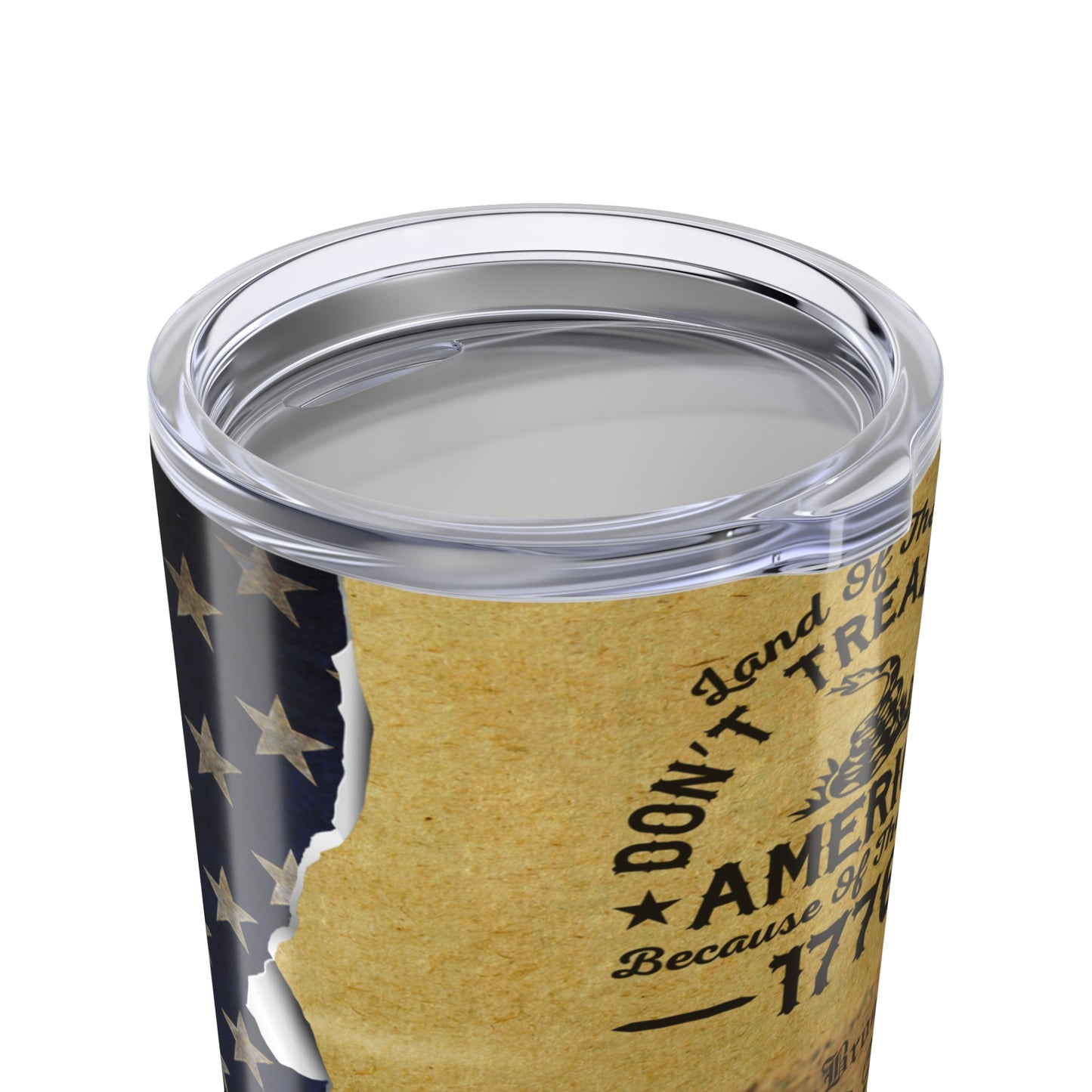 Patriotic 20oz Tumbler, Don't Tread on Me' with American Flag Design - Old Glory 1776 Apparel