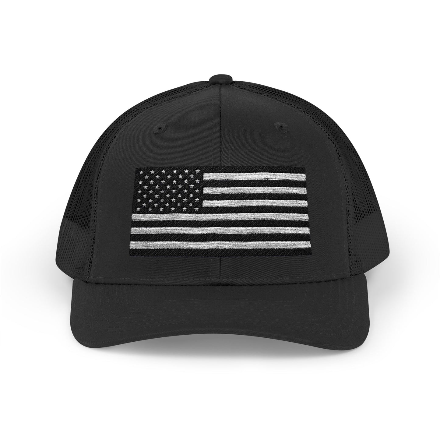 Patriotic Snapback Trucker Cap - American Flag Design