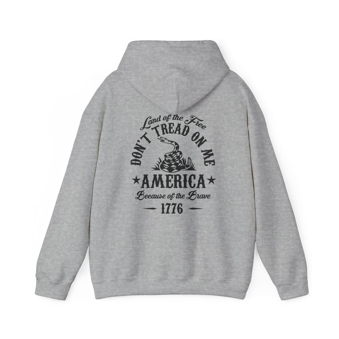 Liberty or Death Don't Tread on Me, Land of the Free Because of The Brave Unisex Hoodie (Back Print) - Premium Hoodie from Old Glory 1776 Apparel - Just $39.99! Shop now at Old Glory 1776 Apparel