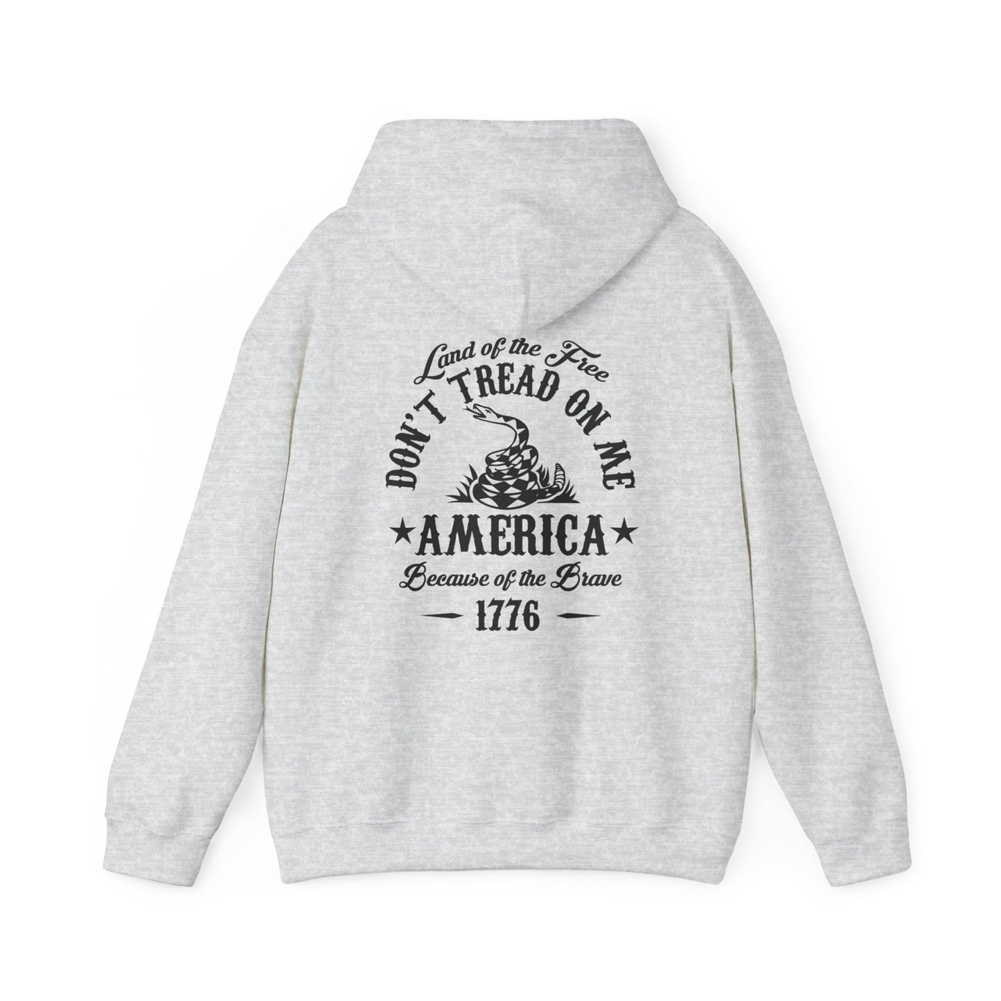 Liberty or Death Don't Tread on Me, Land of the Free Because of The Brave Unisex Hoodie (Back Print) - Premium Hoodie from Printify - Just $39.99! Shop now at Old Glory 1776 Apparel