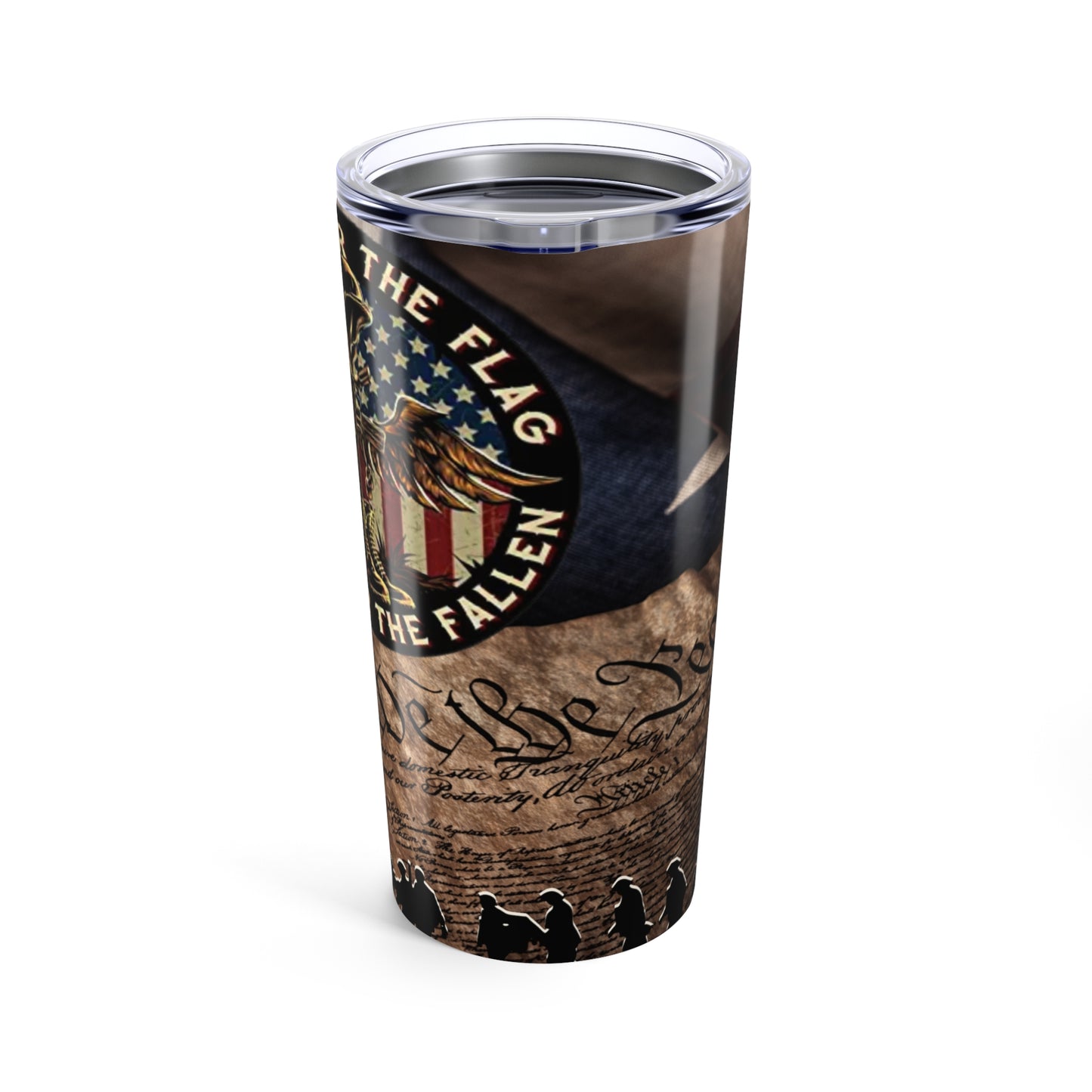 Patriotic Tumbler 20oz - Stand for the Flag, Honor the Fallen - Old Glory 1776 Apparel