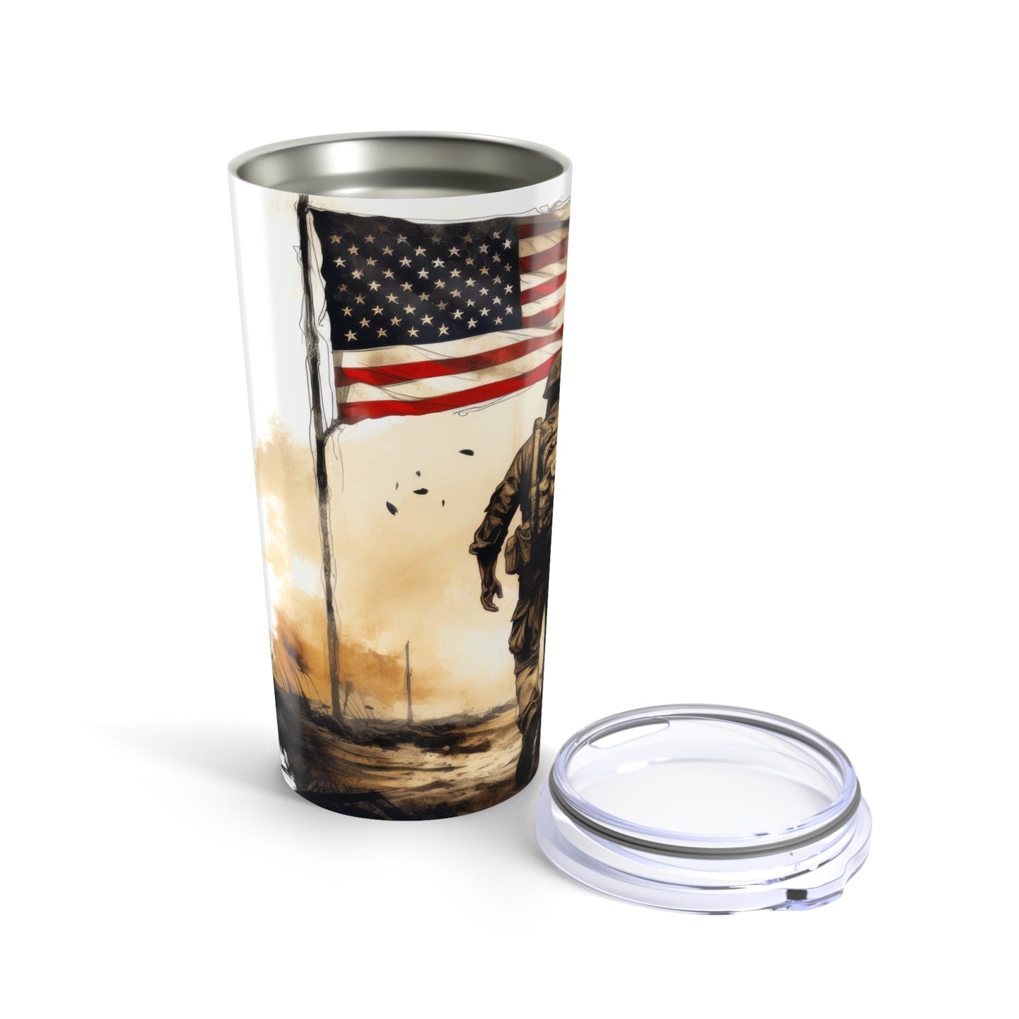 Proud Veteran Tribute, 20oz Tumbler - Old Glory 1776 Apparel