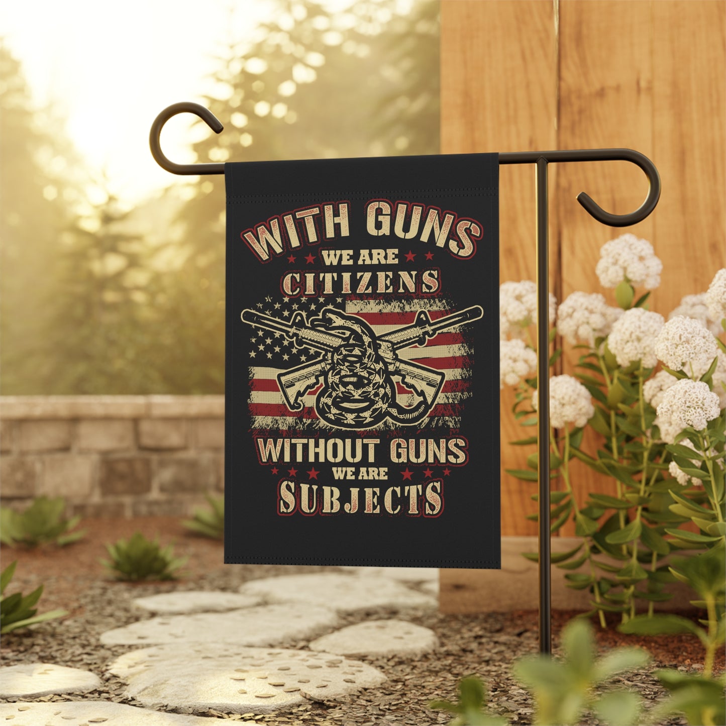 With guns we are citizens, without guns, we are subjects - Garden & House Banner - Premium Home Decor from Printify - Just $19.97! Shop now at Grizzly Creek Apparel