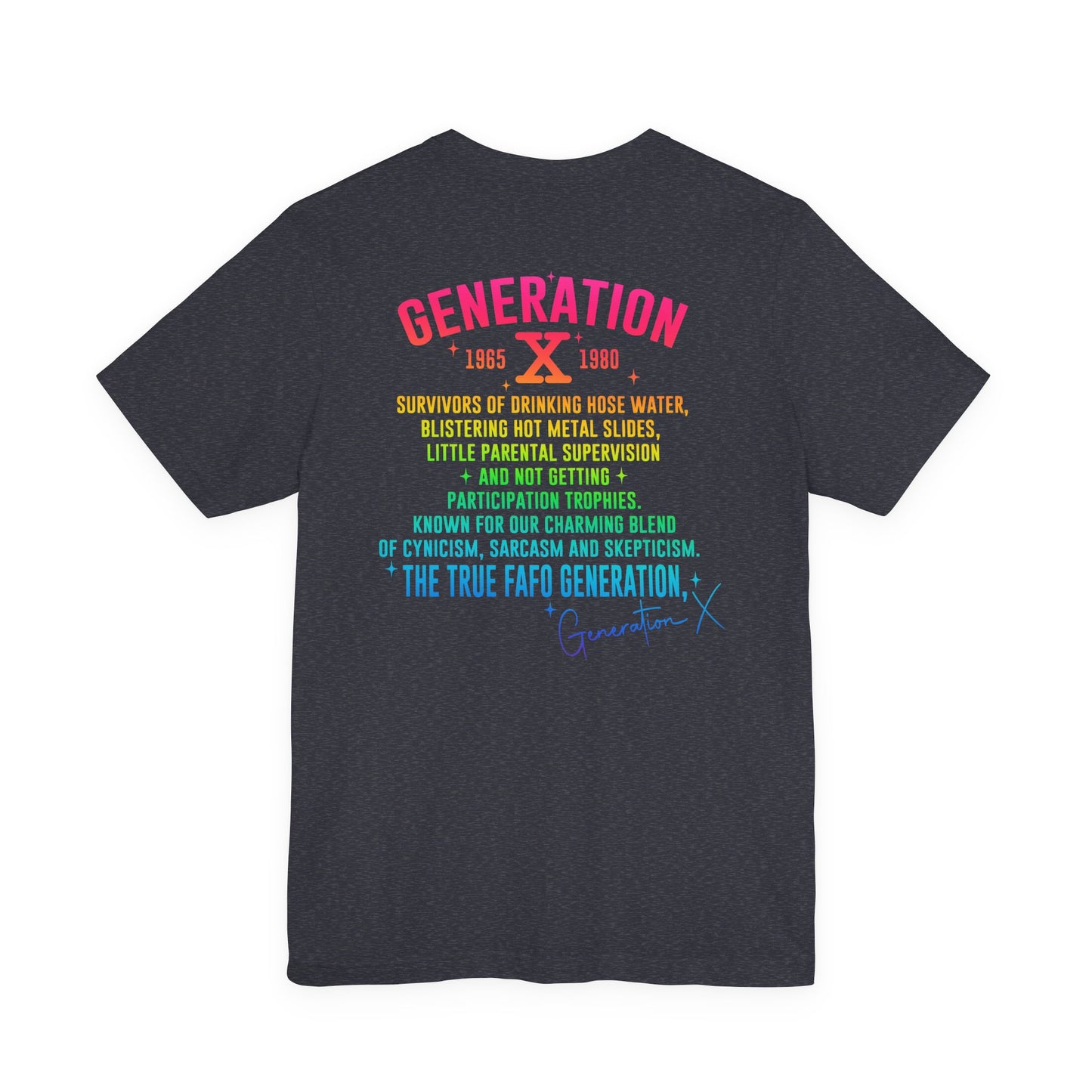 Retro Gen X T-Shirt, Vintage Style Tee, Unisex Graphic Tee, Nostalgic 80s Shirt, Perfect for Gen X Fans, Gift for Retro Lovers - Old Glory 1776 Apparel