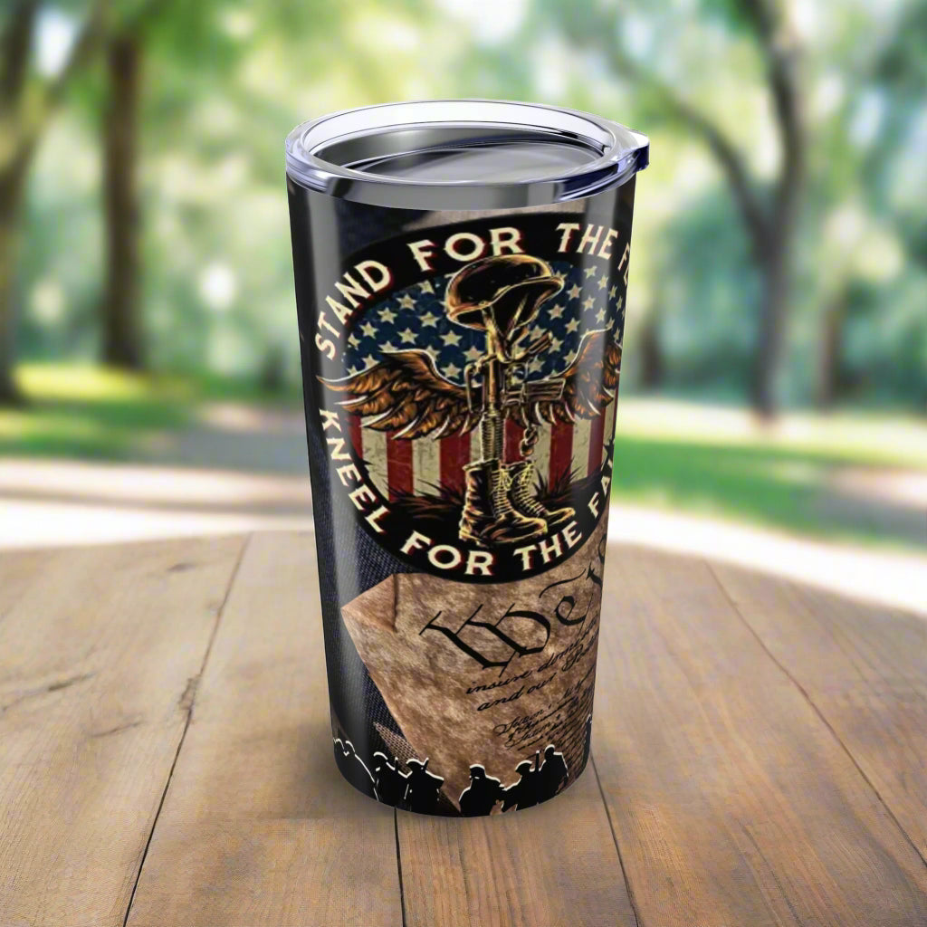 Patriotic Tumbler 20oz - Stand for the Flag, Honor the Fallen - Old Glory 1776 Apparel