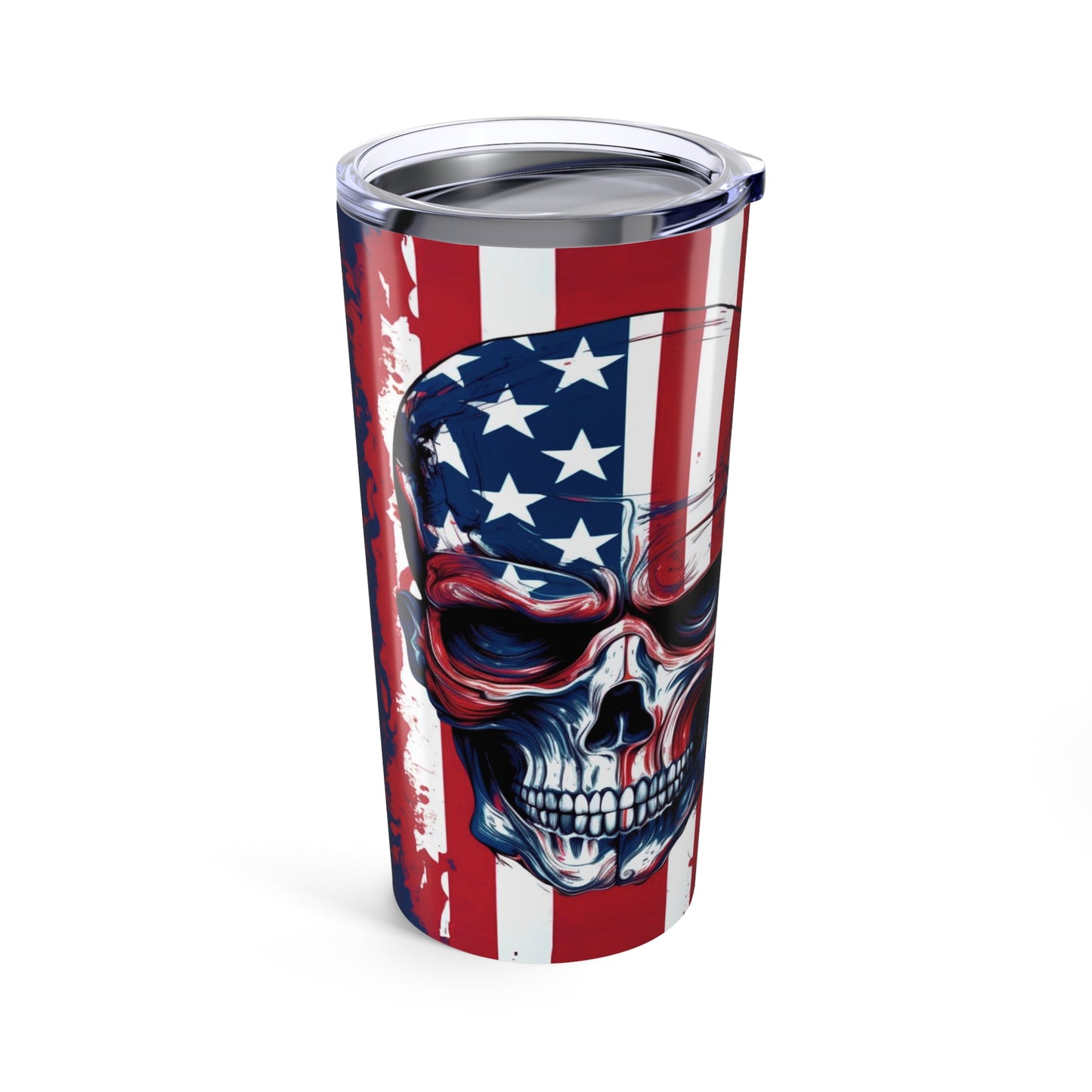 Patriotic Skull Tumbler 20oz - Perfect for Memorial Day & Independence Day