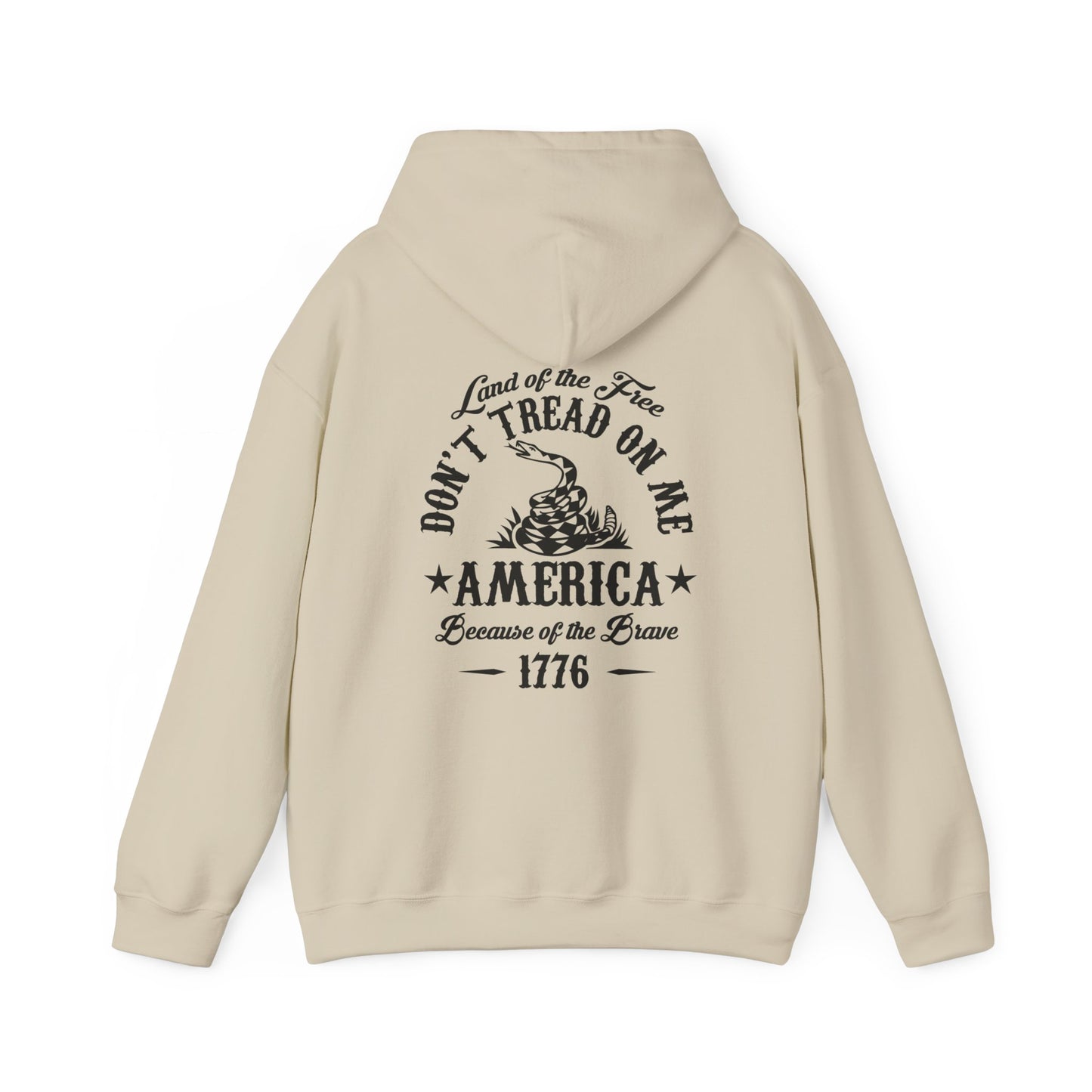 Liberty or Death Don't Tread on Me, Land of the Free Because of The Brave Unisex Hoodie (Back Print) - Premium Hoodie from Printify - Just $39.99! Shop now at Old Glory 1776 Apparel