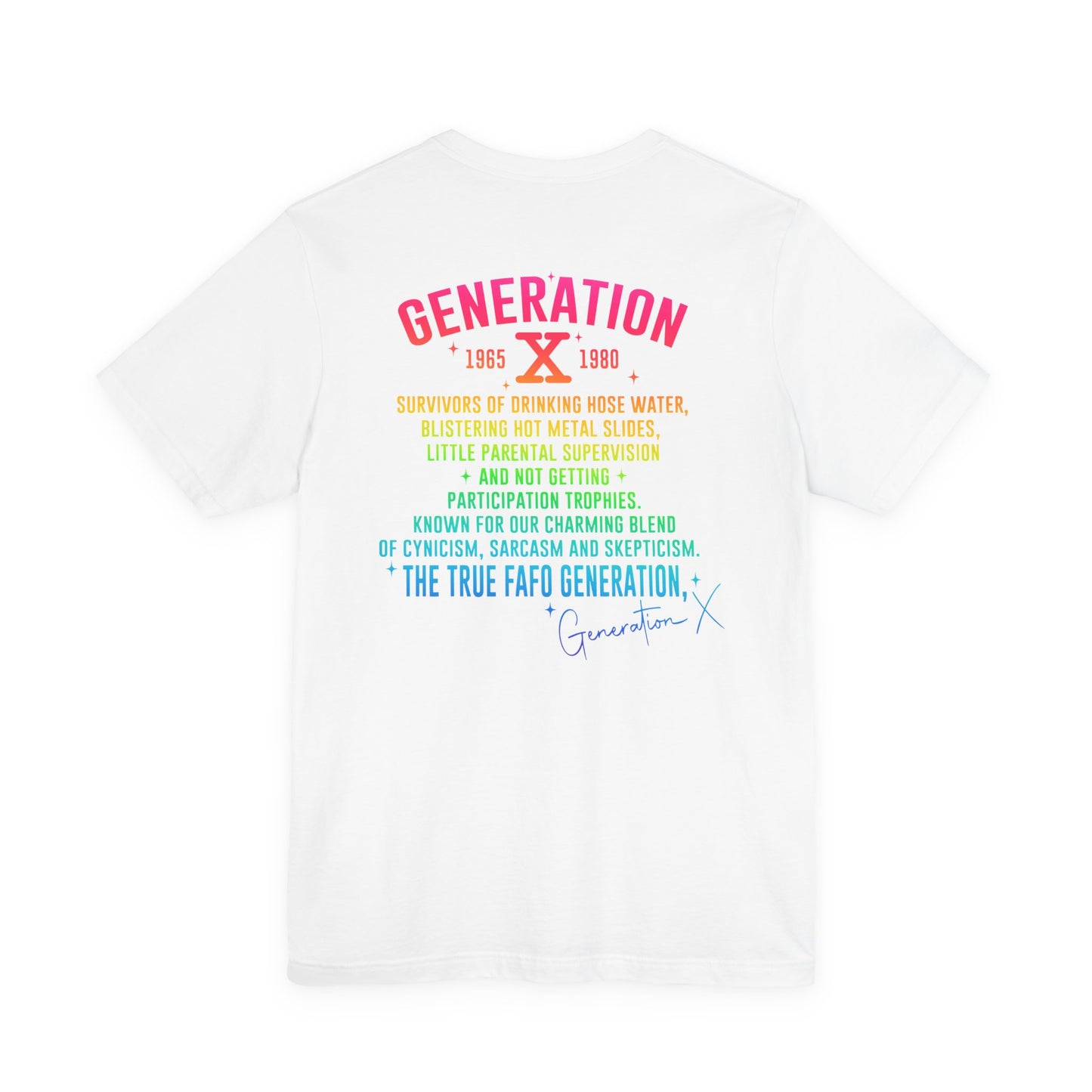 Retro Gen X T-Shirt, Vintage Style Tee, Unisex Graphic Tee, Nostalgic 80s Shirt, Perfect for Gen X Fans, Gift for Retro Lovers - Old Glory 1776 Apparel