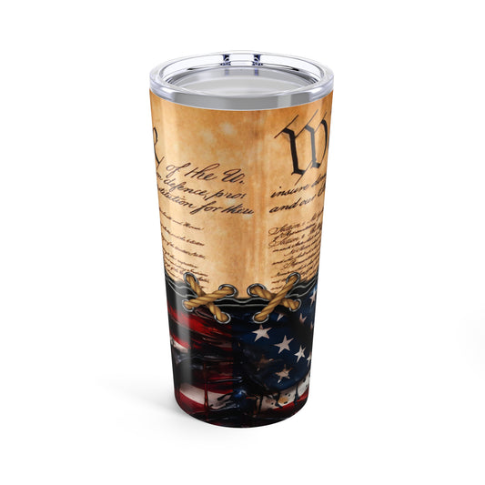 Patriotic Tumbler 20oz | Inspirational Founding Documents Design - Old Glory 1776 Apparel