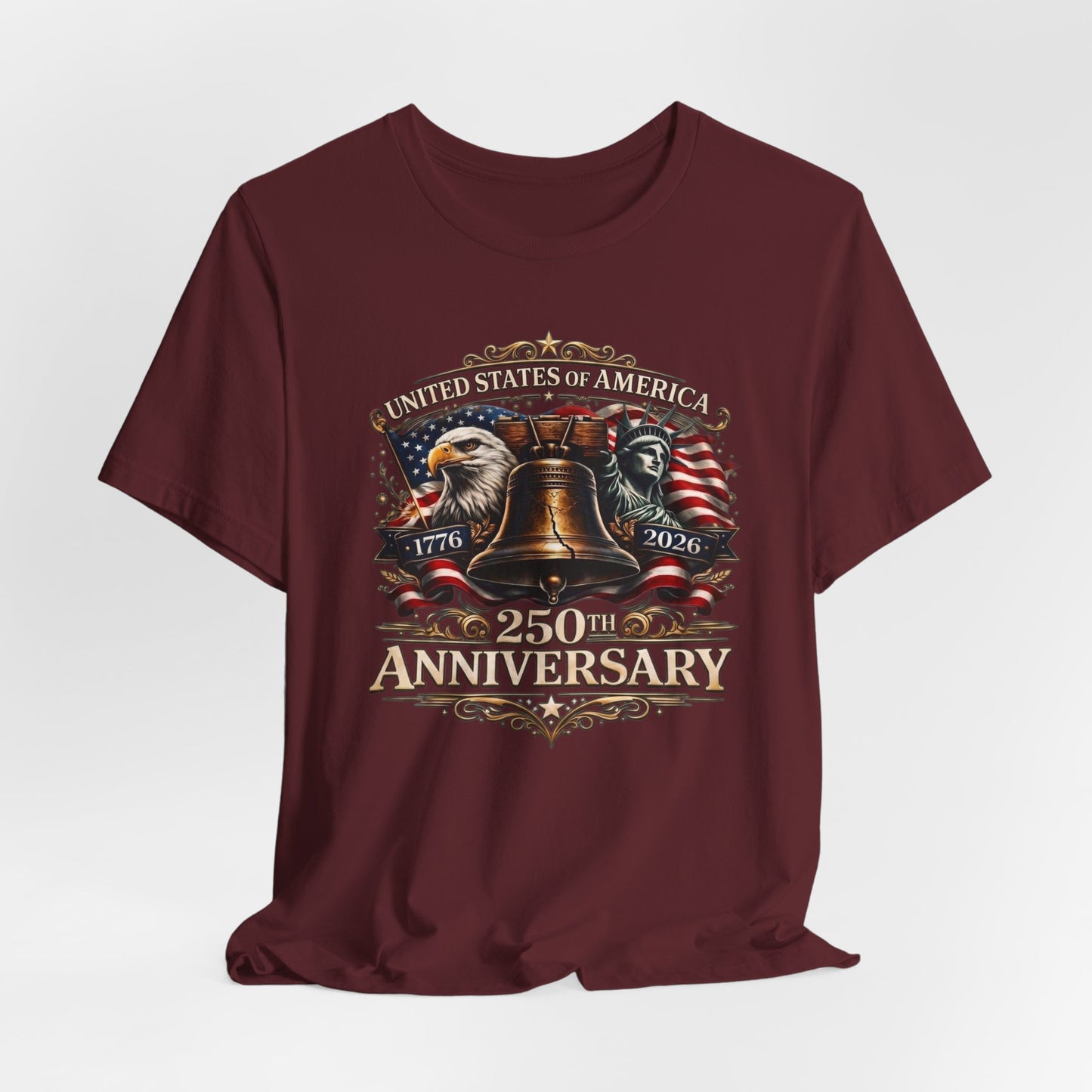 250th Anniversary USA T-Shirt — Liberty Bell & Eagle Patriotic Tee