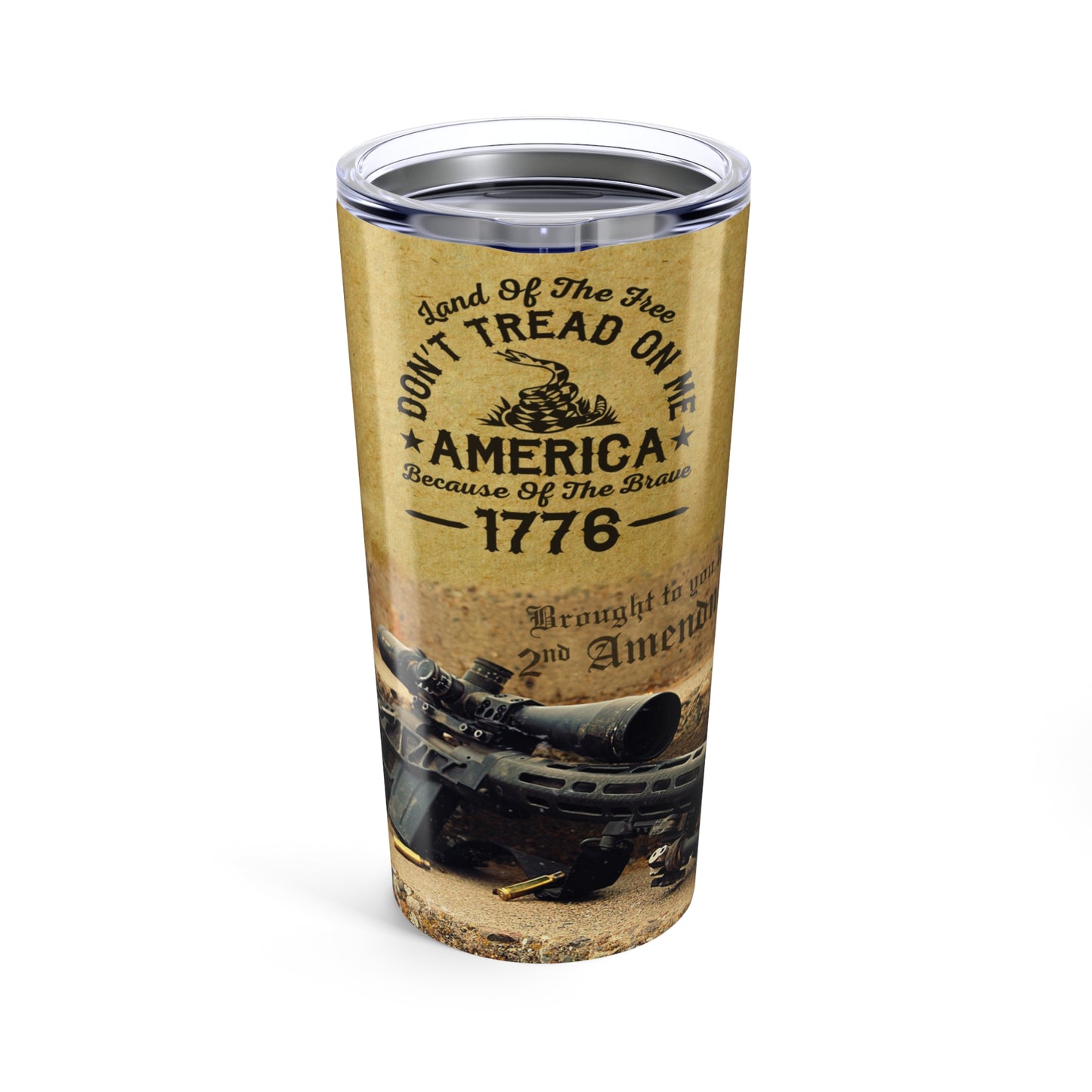 Patriotic 20oz Tumbler, Don't Tread on Me' with American Flag Design - Old Glory 1776 Apparel
