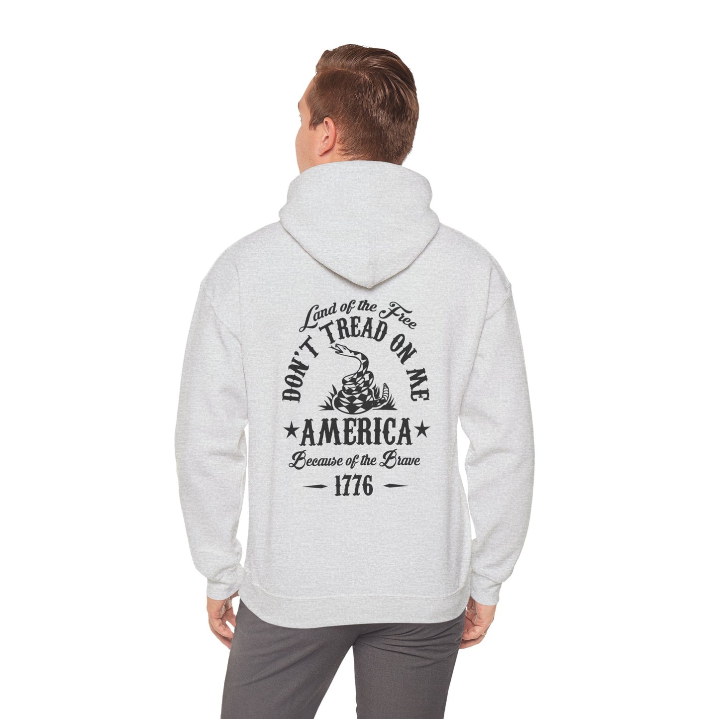 Liberty or Death Don't Tread on Me, Land of the Free Because of The Brave Unisex Hoodie (Back Print) - Premium Hoodie from Printify - Just $39.99! Shop now at Old Glory 1776 Apparel