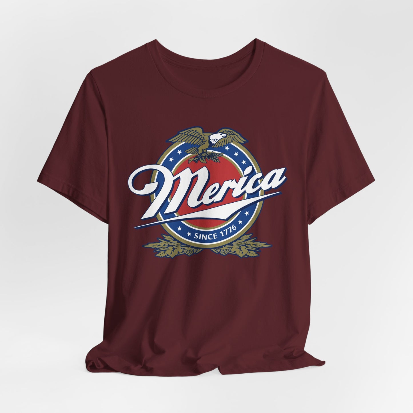Patriotic American Tee - Merica Design, Unisex Short Sleeve Shirt for BBQ, Independence Day, Family Gatherings, Casual Wear, Gift