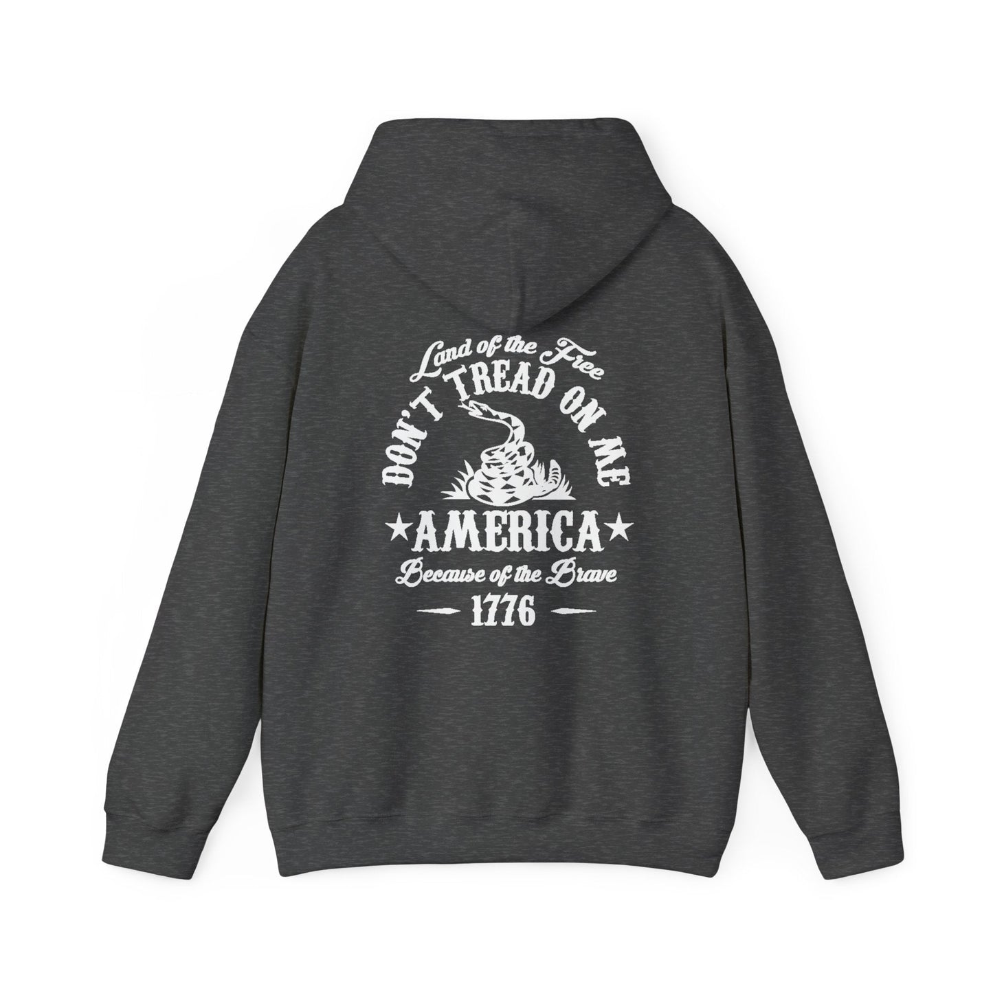 Liberty or Death Don't Tread on Me, Land of the Free Because of The Brave Unisex Hoodie (Back Print) - Premium Hoodie from Old Glory 1776 Apparel - Just $39.99! Shop now at Old Glory 1776 Apparel