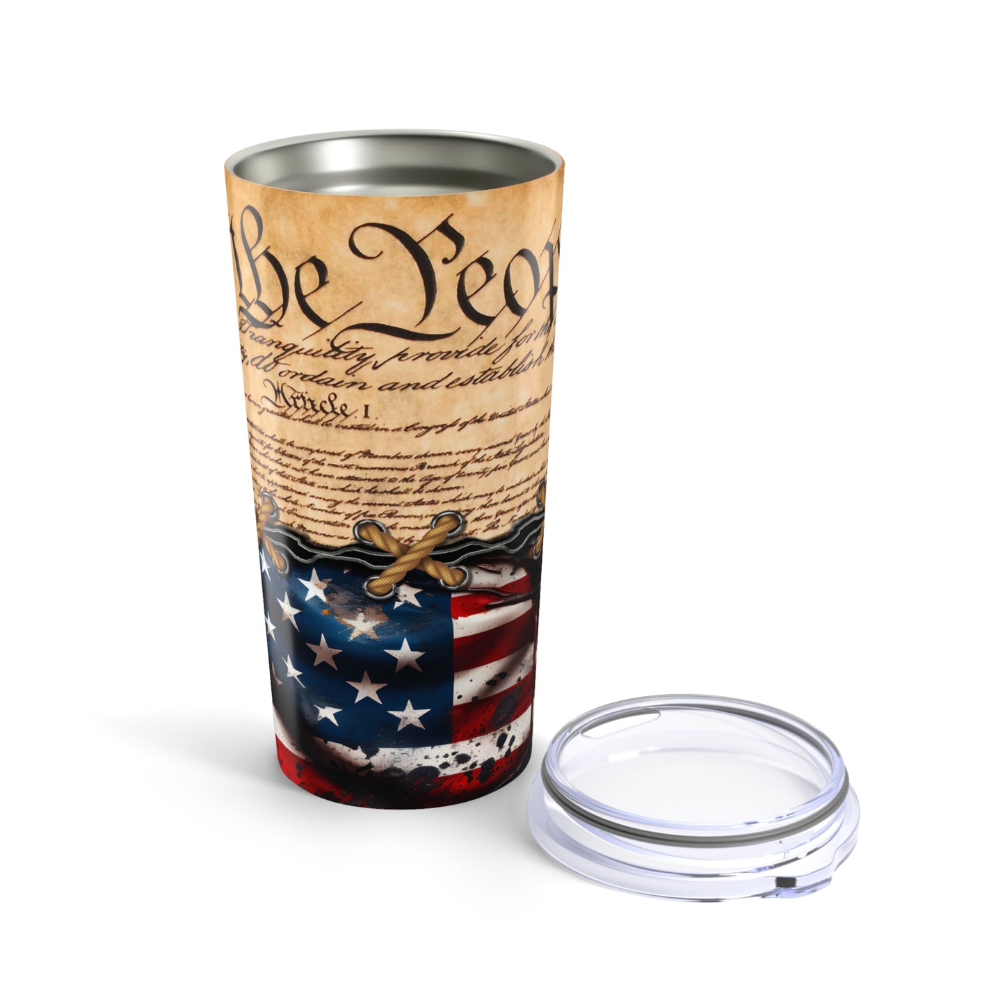 Patriotic Tumbler 20oz | Inspirational Founding Documents Design - Old Glory 1776 Apparel