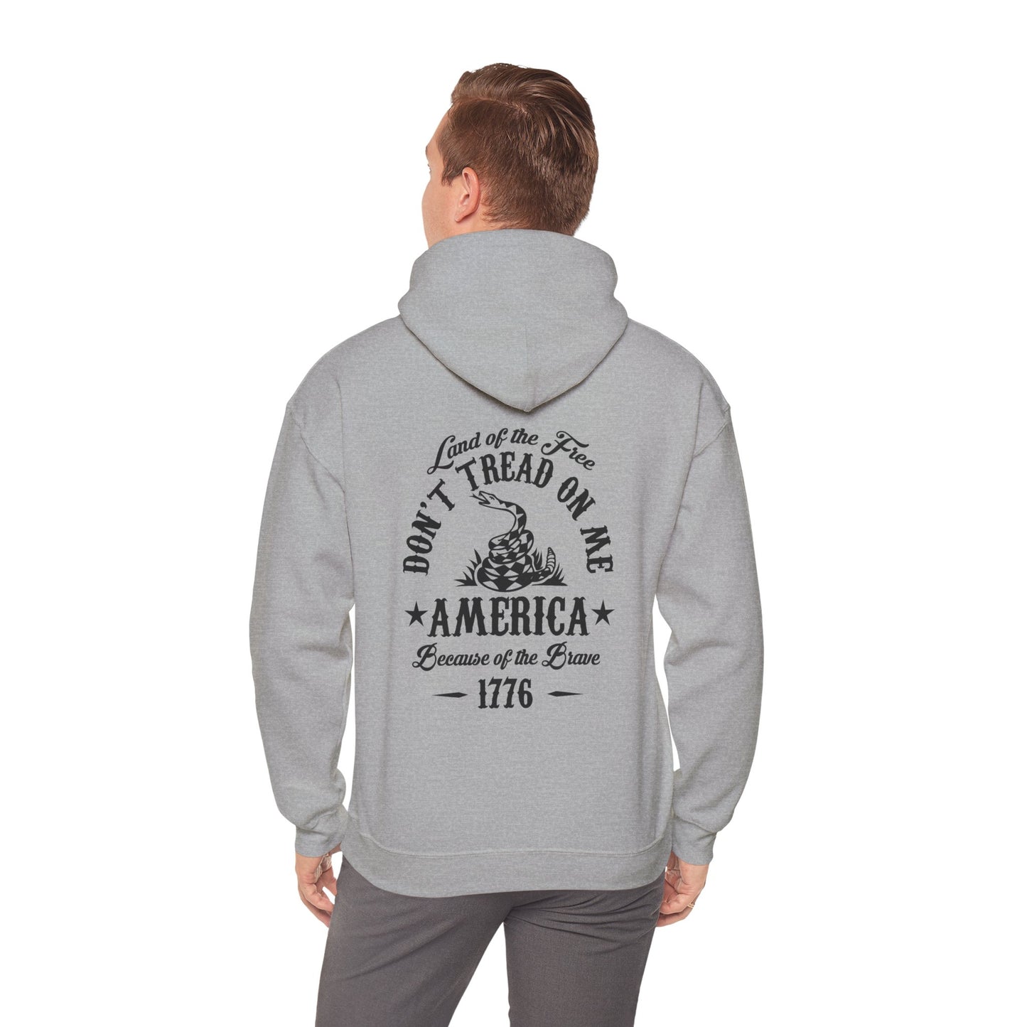Liberty or Death Don't Tread on Me, Land of the Free Because of The Brave Unisex Hoodie (Back Print) - Premium Hoodie from Printify - Just $39.99! Shop now at Old Glory 1776 Apparel