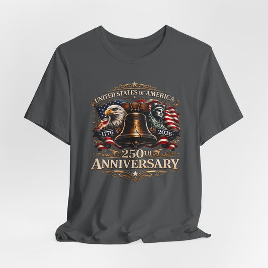250th Anniversary USA T-Shirt — Liberty Bell & Eagle Patriotic Tee