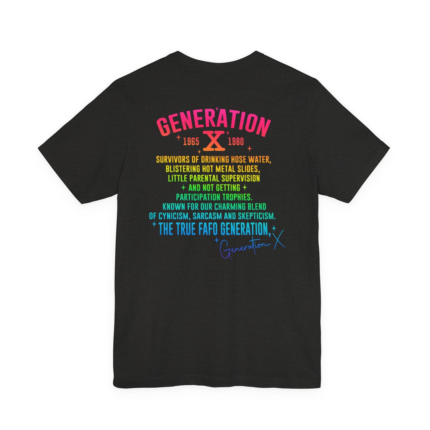 Retro Gen X T-Shirt, Vintage Style Tee, Unisex Graphic Tee, Nostalgic 80s Shirt, Perfect for Gen X Fans, Gift for Retro Lovers - Old Glory 1776 Apparel