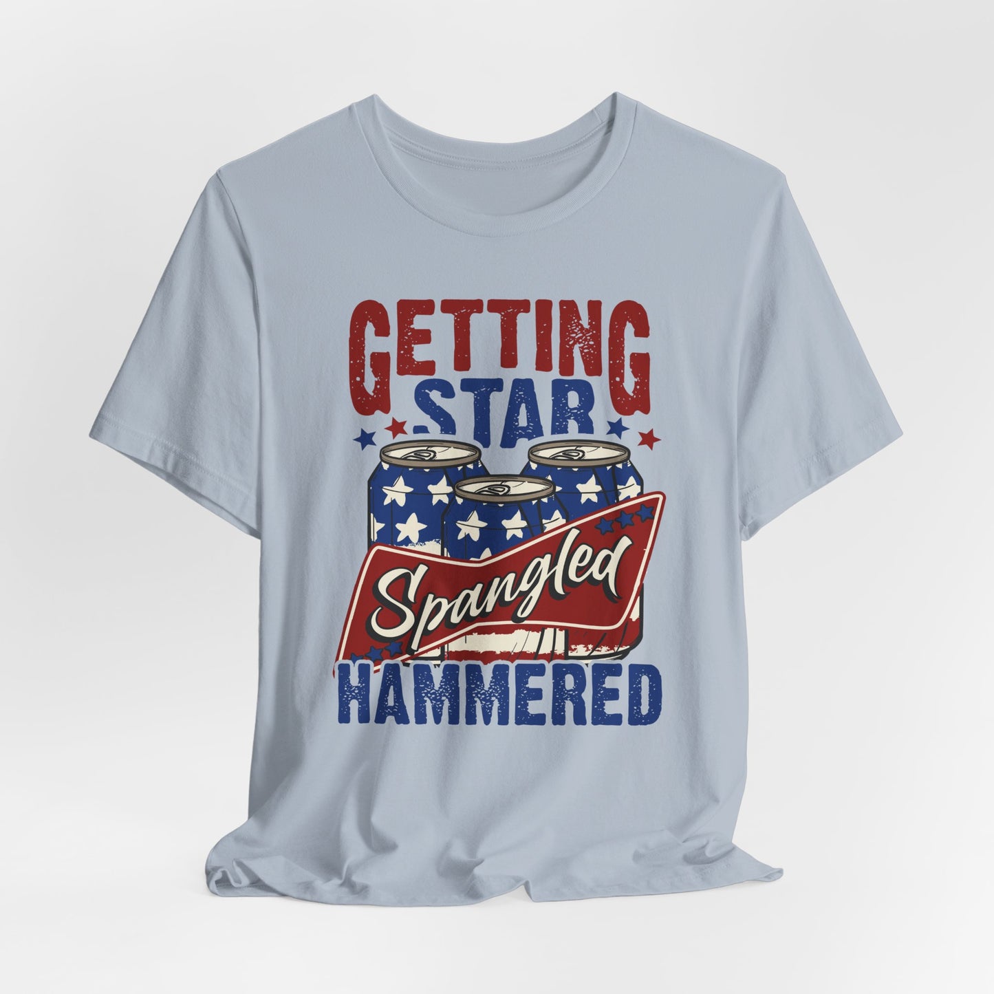 Star Spangled Hammered Tee - Fun Independence Day Shirt, Casual Summer Wear, Party T-Shirt, BBQ Outing Gift, USA Pride Apparel