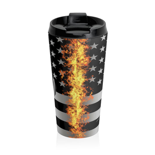 Patriotic 15oz Stainless Steel Travel Mug | 'Don't Tread on Me' Design | Perfect for Veterans Day and Independence Day - Old Glory 1776 Apparel