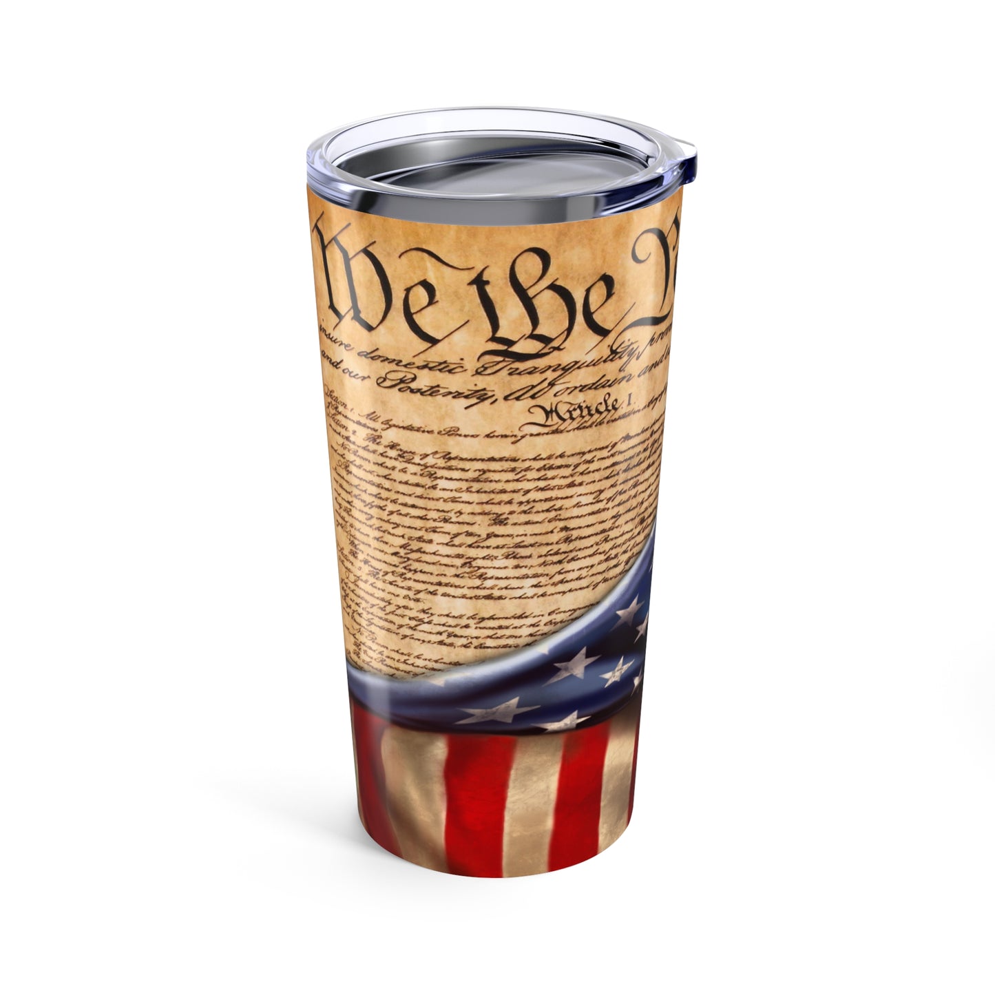 We The People Patriotic 20oz Tumbler, Freedom & Liberty Inspired Drinkware - Old Glory 1776 Apparel