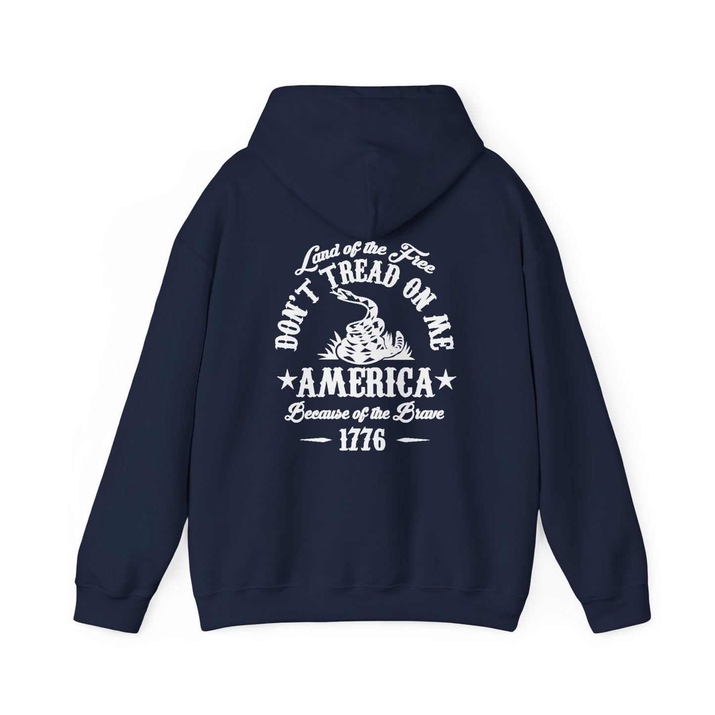 Liberty or Death Don't Tread on Me, Land of the Free Because of The Brave Unisex Hoodie (Back Print) - Premium Hoodie from Old Glory 1776 Apparel - Just $39.99! Shop now at Old Glory 1776 Apparel