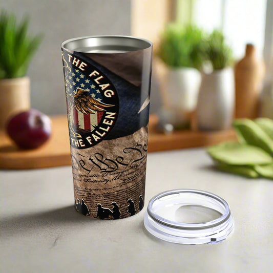 Patriotic Tumbler 20oz - Stand for the Flag, Honor the Fallen - Old Glory 1776 Apparel