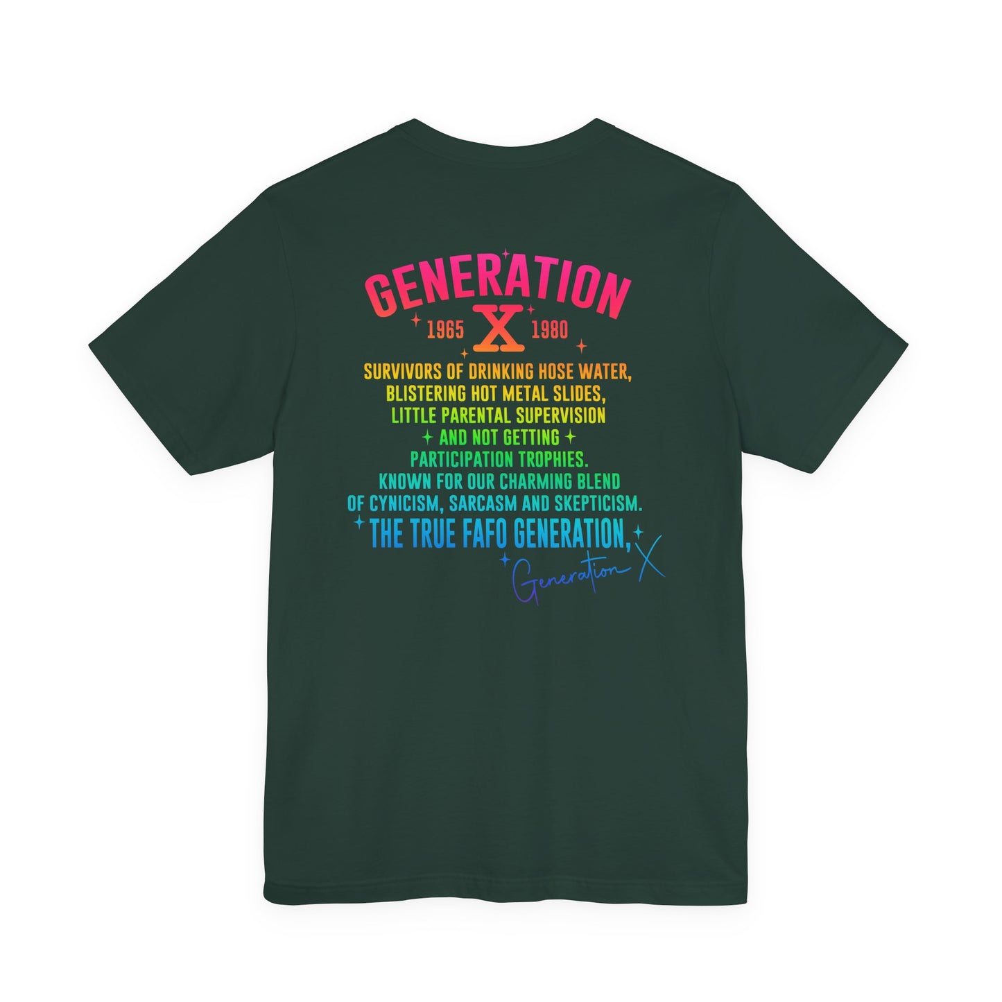 Retro Gen X T-Shirt, Vintage Style Tee, Unisex Graphic Tee, Nostalgic 80s Shirt, Perfect for Gen X Fans, Gift for Retro Lovers - Old Glory 1776 Apparel