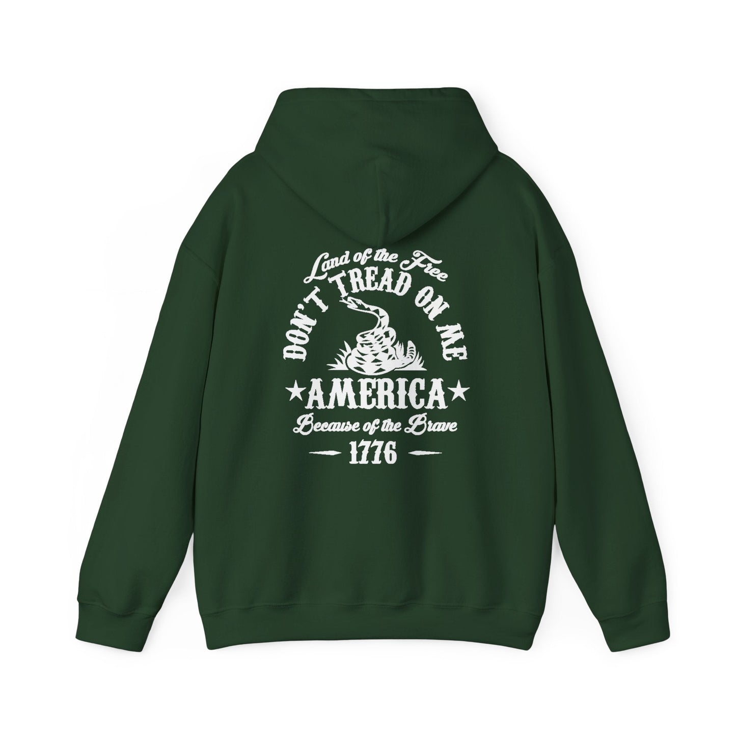 Liberty or Death Don't Tread on Me, Land of the Free Because of The Brave Unisex Hoodie (Back Print) - Premium Hoodie from Old Glory 1776 Apparel - Just $39.99! Shop now at Old Glory 1776 Apparel